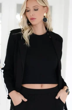 Mixed Brands - Earrings two circles 666900 - Black