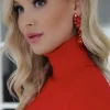 Mixed Brands - Earrings with stones 520-L28 - Red