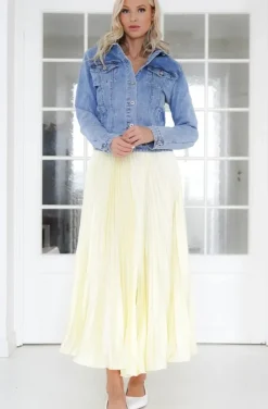 Mixed Brands - Elegant Maxi skirt pleated 24113 - Yellow