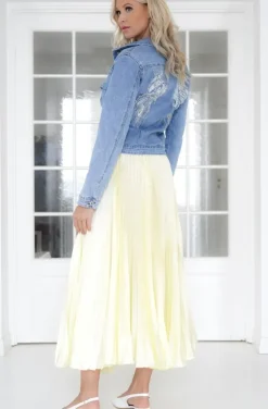 Mixed Brands - Elegant Maxi skirt pleated 24113 - Yellow