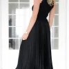 Mixed Brands - Elegant Maxi skirt pleated 24113 - Cream