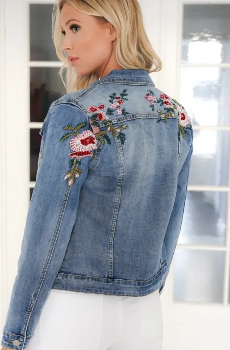 Mixed Brands - Embroidered Denim Jacket DC462 - Blue