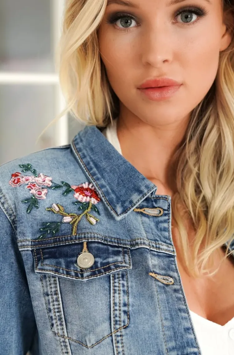 Mixed Brands - Embroidered Denim Jacket DC462 - Blue