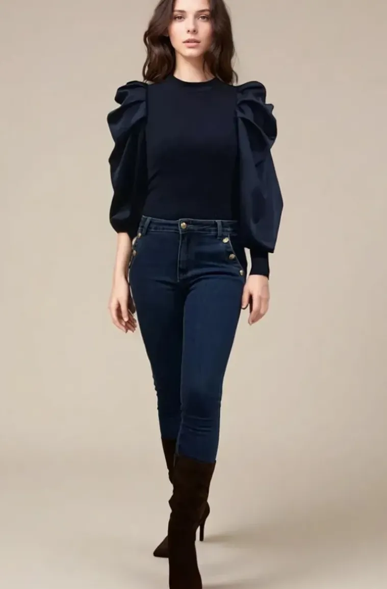 Mixed Brands - Estee Skinny jeans with Buttons - Denim