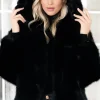 Mixed Brands - Fake fur jacket with hood M08 - Black