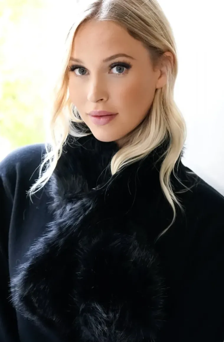 Mixed Brands - Fake fur Scarf MZ01 - Black