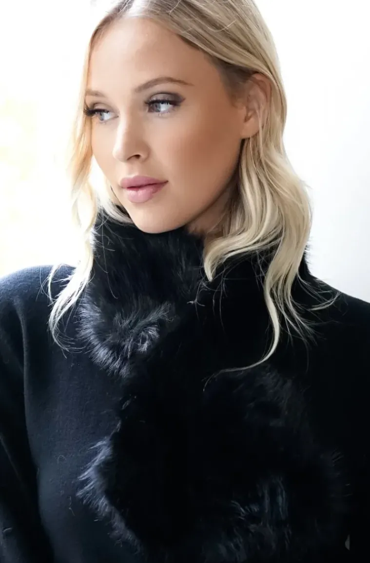 Mixed Brands - Fake fur Scarf MZ01 - Black