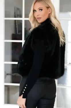 Mixed Brands - Fake fur vest Short F40918 - Black
