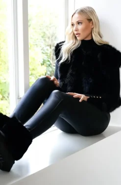 Mixed Brands - Fake fur vest Short F40918 - Black