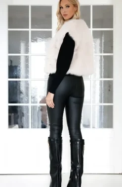 Mixed Brands - Fake fur vest Short F40918 - Beige