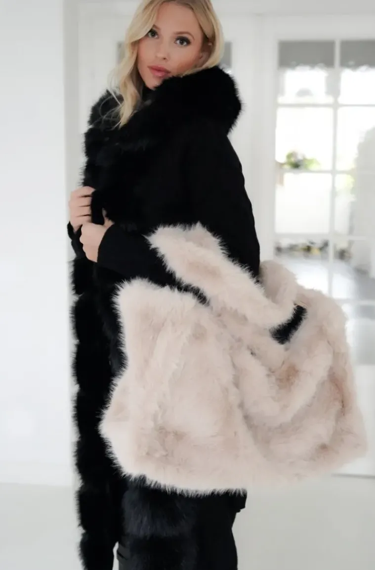 Mixed Brands - Faux Fur Bag with Zipper - 0236 - Beige