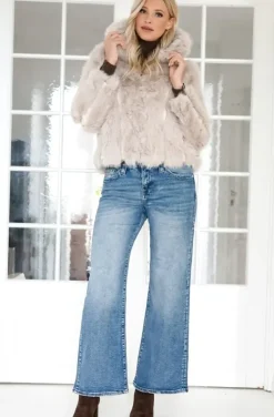 Mixed Brands - Faux Fur Jacket with hood M07 - Beige