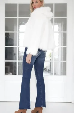 Mixed Brands - Faux Fur Jacket with hood M07 - White