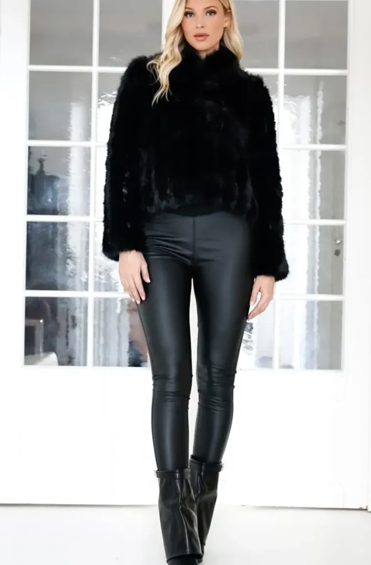 Mixed Brands - Faux fur short jacket 40818 - Black