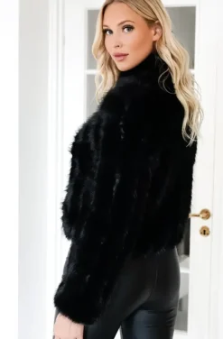 Mixed Brands - Faux fur short jacket 40818 - Black