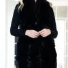 Mixed Brands - Faux Fur Vest with Pockets Long 40788 - Black