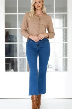 Mixed Brands - Flare Jeans with braid 9802 - Blue
