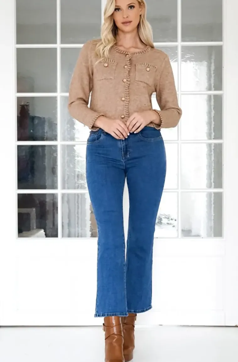 Mixed Brands - Flare Jeans with braid 9802 - Blue