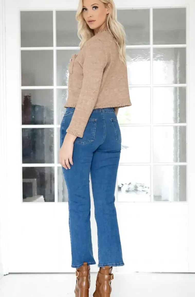 Mixed Brands - Flare Jeans with braid 9802 - Blue