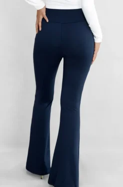 Mixed Brands - Flare pant with slit 7464 - Marine