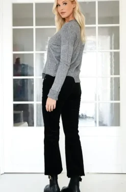 Mixed Brands - Flared velour pant H2741 - Black