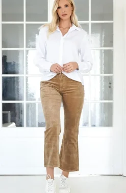 Mixed Brands - Flared velour pant H2741 - Camel
