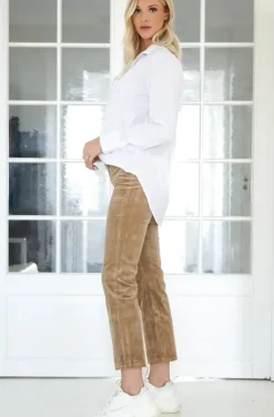 Mixed Brands - Flared velour pant H2741 - Camel