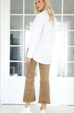 Mixed Brands - Flared velour pant H2741 - Camel