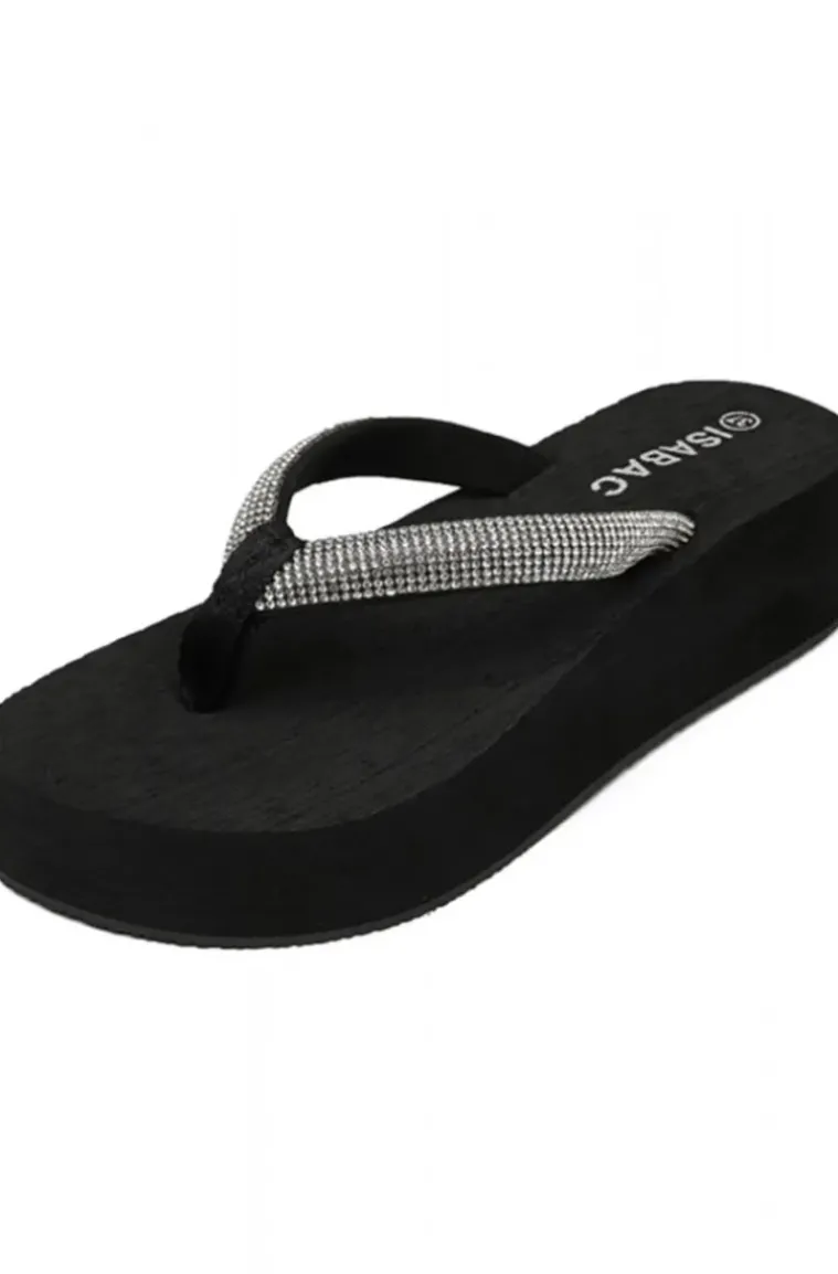 Mixed Brands - Flipflops platform 2508 stones - Black