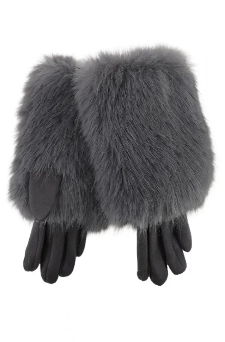 Mixed Brands - Glove with Faux Fur 12050 - Grey