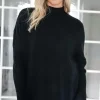 Mixed Brands - Halvpolo knitted sweater 6103 - Black