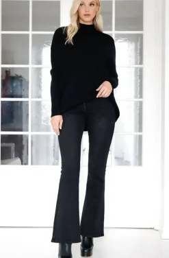 Mixed Brands - Halvpolo knitted sweater 6103 - Black