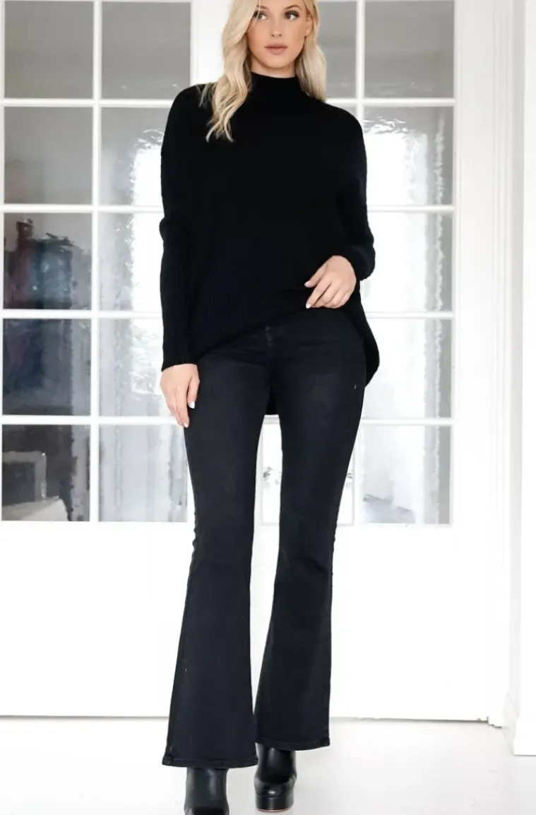 Mixed Brands - Halvpolo knitted sweater 6103 - Black