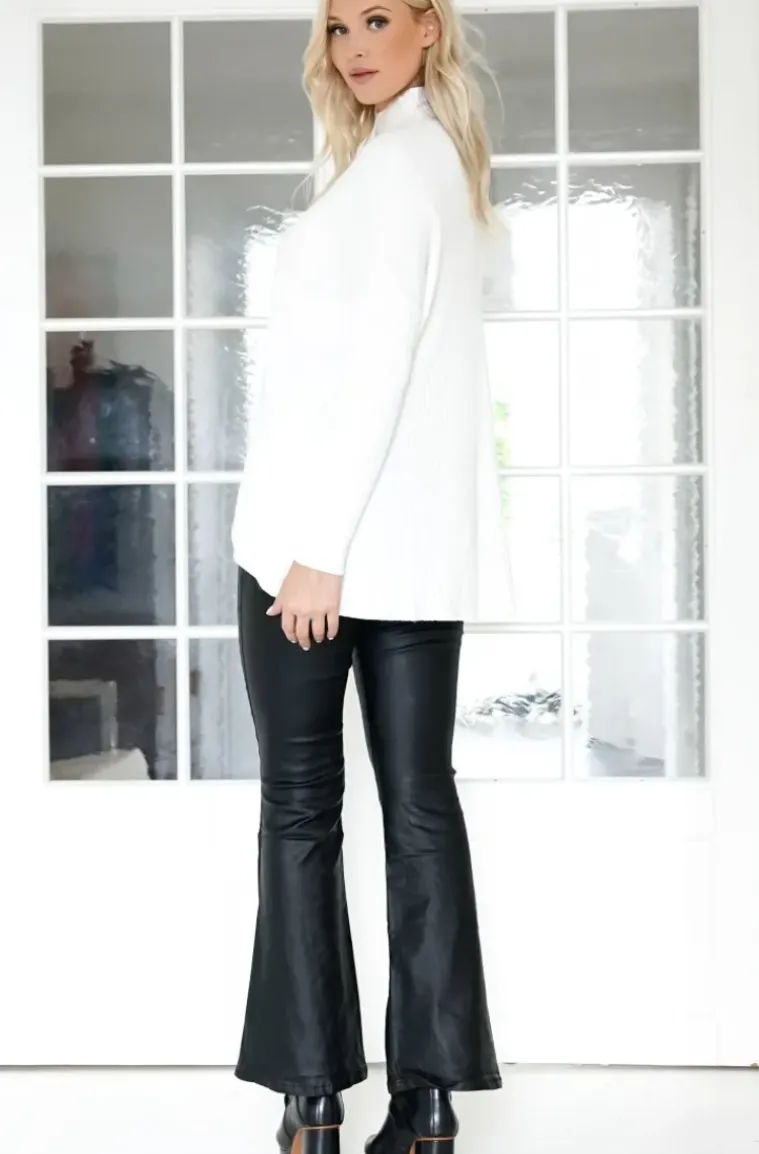 Mixed Brands - Halvpolo knitted sweater 6103 - White