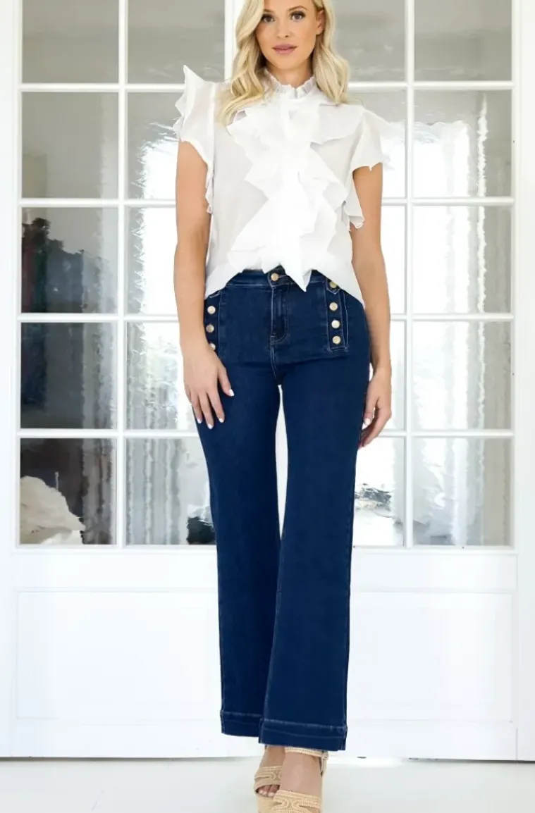 Mixed Brands - High Waisted Jeans with Buttons 9191