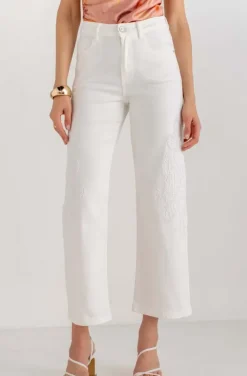 Mixed Brands - Jeans embroidered sides H4512 - White