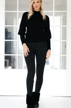 Mixed Brands - Legging with stones T001 - Black