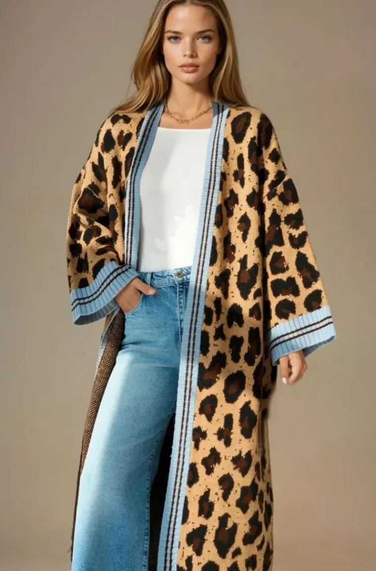 Mixed Brands - Long Leo Cardigan 13643 - Camel Blue