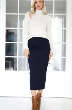 Mixed Brands - Long Pencil Skirt - Blue