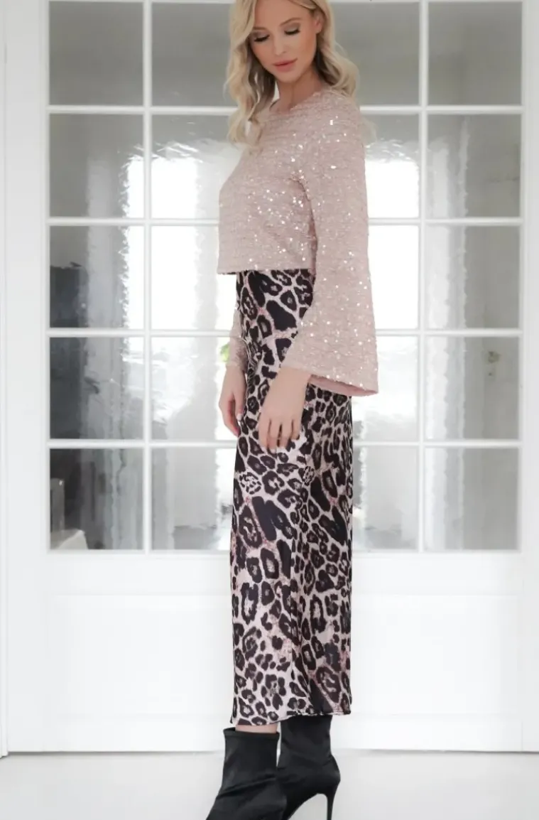 Mixed Brands - Long Satin skirt 6483 - Leo