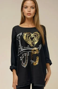 Mixed Brands - Love top 75109 - Black