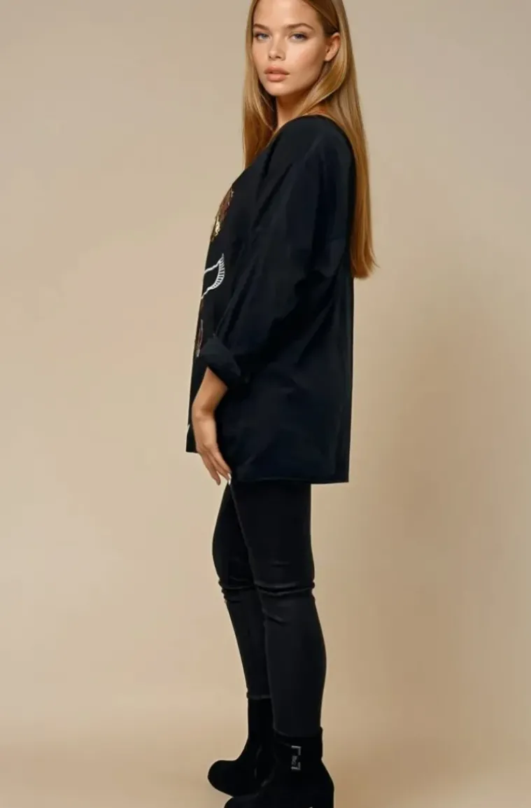 Mixed Brands - Love top 75109 - Black