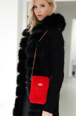 Mixed Brands - Mobile Bag Faux Fur 0808 - Red