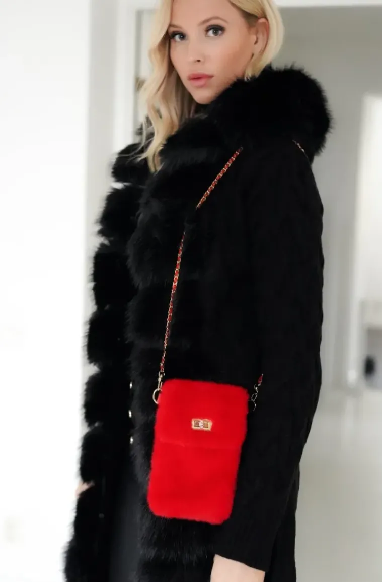 Mixed Brands - Mobile Bag Faux Fur 0808 - Red