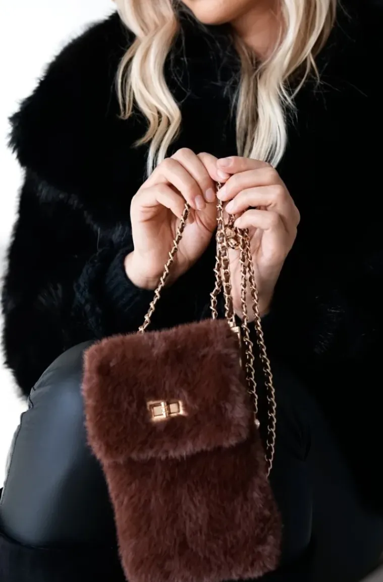 Mixed Brands - Mobile Bag Faux Fur 0808 - Brown
