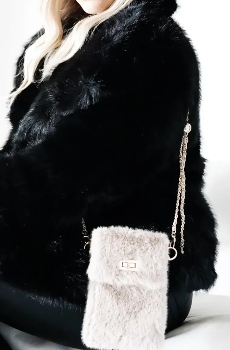 Mixed Brands - Mobile Bag Faux Fur 0808 - Beige