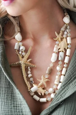 Mixed Brands - Necklace large seastar 666-1400 - Gold