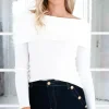 Mixed Brands - Offshoulder knitted top 9018 - Beige