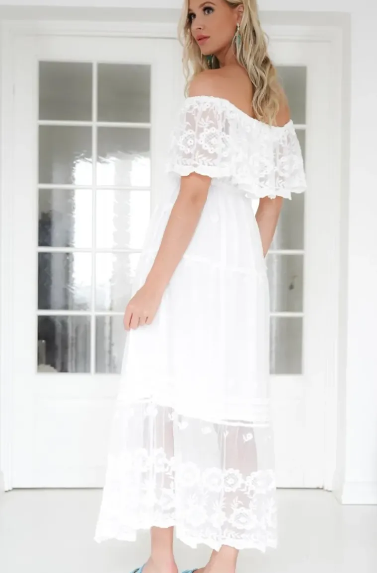 Mixed Brands - Offshoulder Maxi Dress L172 - White