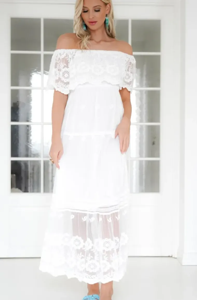Mixed Brands - Offshoulder Maxi Dress L172 - White